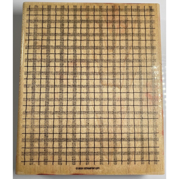 Stampin' Up! Other - Stampin Up! Stipple Plaid 2001 Large Wood Mount Block Stamp Used Once